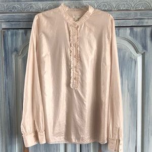J. Crew Rose Gold Cotton Tunic Blouse